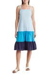 Love...ady Colorblock Tank Dress In C 3 Blue