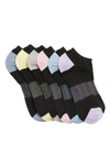 Nordstrom Rack Stripe Arch Ankle Socks In Black Pop Heel Multi
