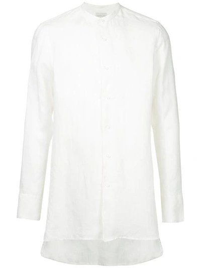 Sartorial Monk Mandarin Collar Shirt In White