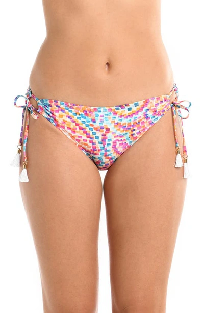 La Blanca Pebble Side Tie Bikini Bottoms In Pink Multi