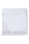 Barefoot Dreams Colorblock Organic Cotton Oversize Towel In Stone-white