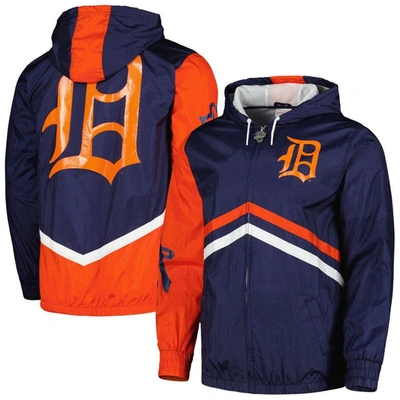 Mitchell & Ness Men's  Navy Detroit Tigers Undeniable Full-zip Hoodie Windbreaker Jacket
