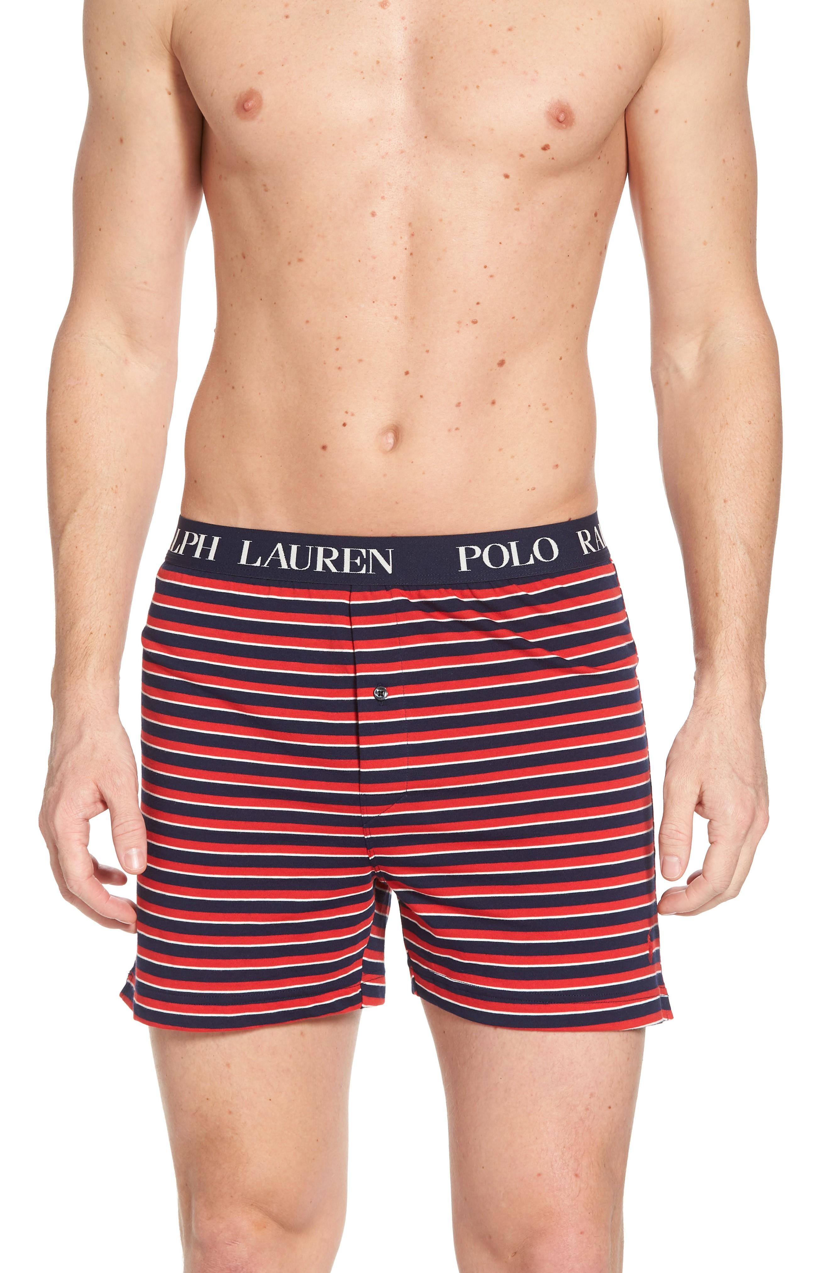 Polo Ralph Lauren Cotton & Modal Boxers In Cruise Navy/ Red ModeSens