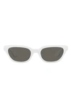 Oliver Peoples X Khaite 1983c 52mm Irregular Sunglasses In White_carbon_grey