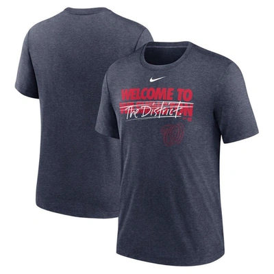 Nike Heather Navy Washington Nationals Home Spin Tri-blend T-shirt