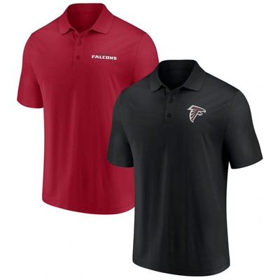 Fanatics Branded Black/red Atlanta Falcons Dueling Two-pack Polo Set