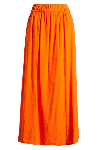 Topshop Pull-on Cotton Skirt In Orange