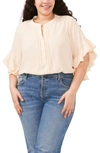 Vince Camuto Ruffle Sleeve Blouse In Tapioca