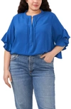 Vince Camuto Ruffle Sleeve Blouse In Sapphire Blue