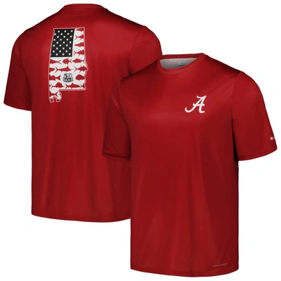 Columbia Crimson Alabama Crimson Tide Terminal Tackle Omni-shade T-shirt