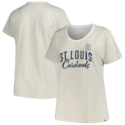 Profile White St. Louis Cardinals Plus Size Leopard T-shirt