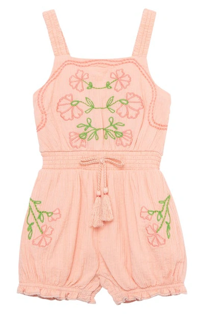 Peek Essentials Babies' Embroidered Romper In Pink