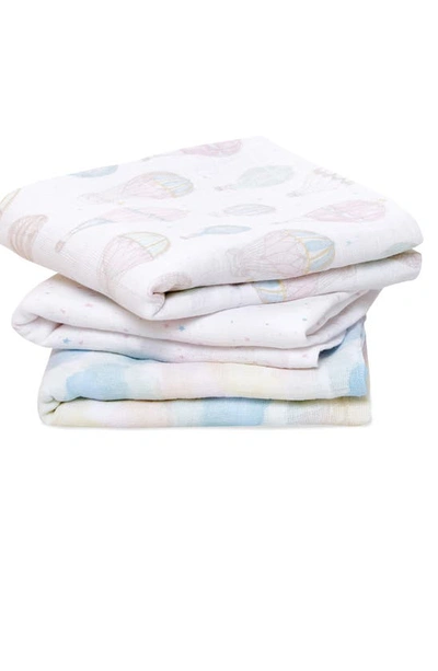 Aden + Anais 3-pack Assorted Large Cotton Muslin Musy Squares In Above The Clouds Pink