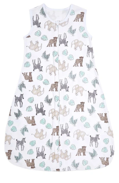 Aden + Anais Cotton Muslin Wearable Blanket In Jungle Animals Grey