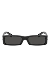 Dolce & Gabbana 55mm Polarized Rectangular Sunglasses In Black