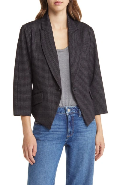 Wit & Wisdom Crop Blazer In Charcoal Berry