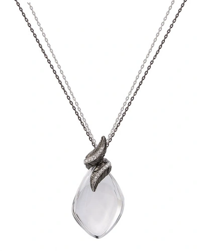 Michael Aram Feather Wrap Necklace W/ Crystal & Diamonds
