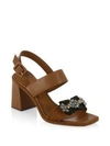 Tory Burch Delaney Block Heel Sandals In Tan