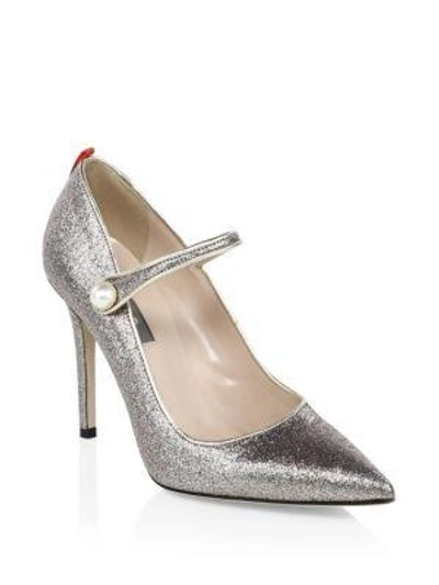 Sjp By Sarah Jessica Parker Wellington Mary Jane Stiletto In Silver