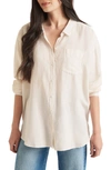 Splendid Bailey Oversize Line Blend Button-up Shirt In Moonstone