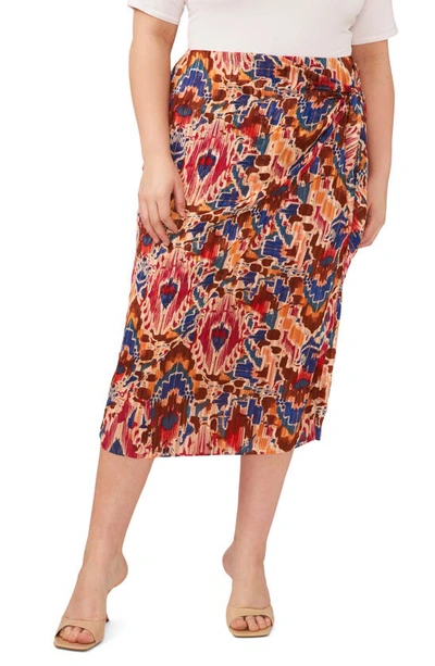 Vince Camuto Print Side Tie Skirt In Multi