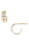 Argento Vivo Huggie Earrings In Gold/ Sil