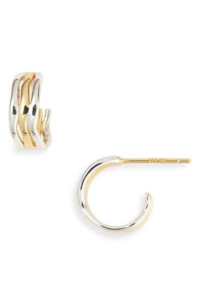 Argento Vivo Huggie Earrings In Gold/ Sil