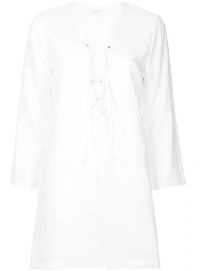 Matin Lace Up Dress - White