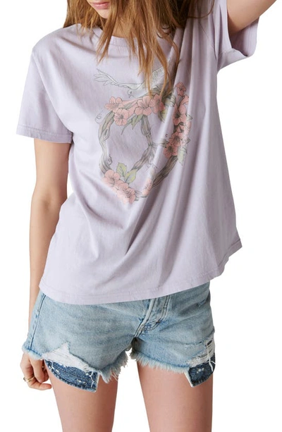 Lucky Brand Peaceful Dove Boyfriend T-shirt In Purple