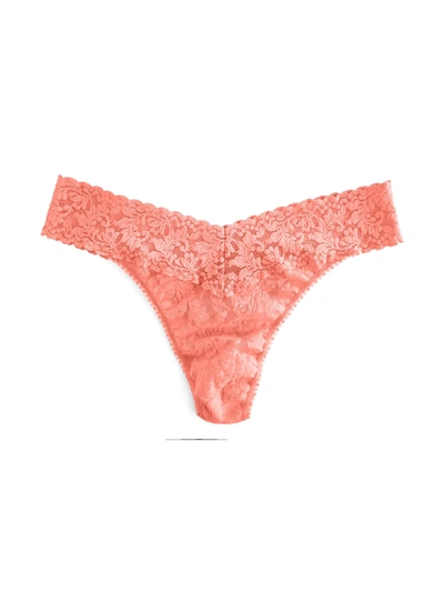 Hanky Panky Signature Lace Original Rise Thong Neon Coral Orange Sale In Pink