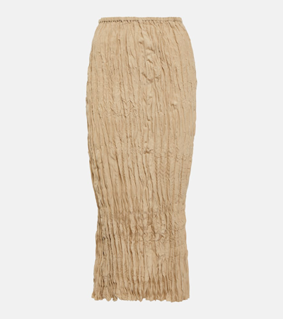 Totême Silk Midi Skirt In Beige