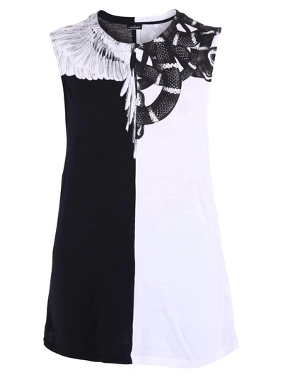 Marcelo Burlon County Of Milan Black And White Printed T-shirt In Multi