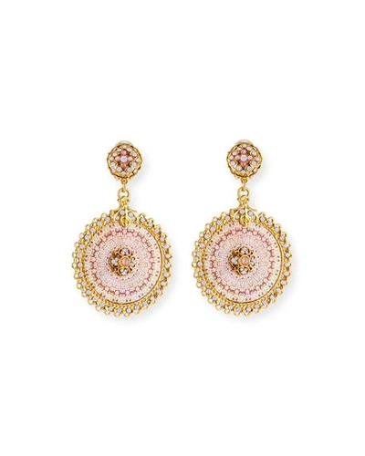 Jose & Maria Barrera Decoupage Clip-on Earrings In Pink