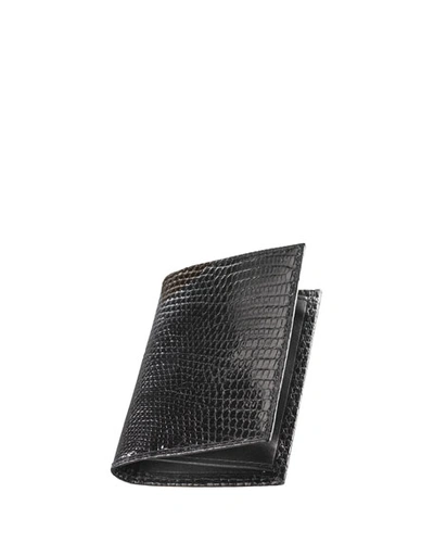 Neiman Marcus Lizard Business Card Case, Black