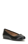 Jessica Simpson Mareike Ballet Flat In Black Patent Faux Leather