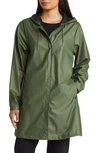 Rains Trapeze Waterproof Hooded Rain Jacket In Evergreen