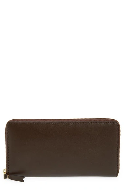 Comme Des Garçons Classic Leather Zip Around Wallet In Brown