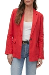 Michael Stars Lottie One-button Linen Blazer In Pomodoro