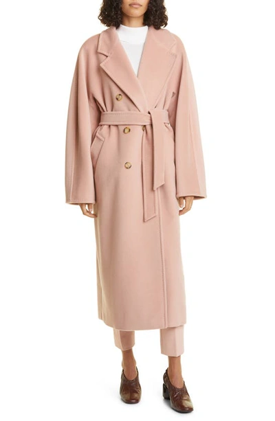 Max Mara Madame Double-breasted Belted Wool And Cashmere-blend Coat In Rosa