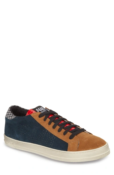 P448 E8 John Patchwork-panel Suede Low-top Trainers In Green