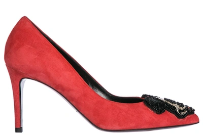 Moa Master Of Arts Women's Suede Pumps Court Shoes High Heel In Red