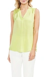 Vince Camuto Rumpled Satin Blouse In Island Lime