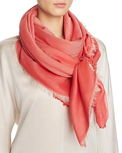 Abstract Bordered Tonal Scarf - 100% Exclusive In Coral