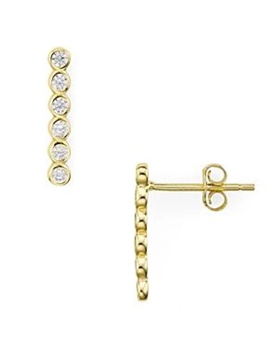 Aqua Pave Bar Climber Earrings In 18k Gold-plated Sterling Silver - 100% Exclusive