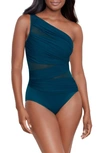 Miraclesuit Jena One-shoulder One-piece Swimsuit In Nova Green