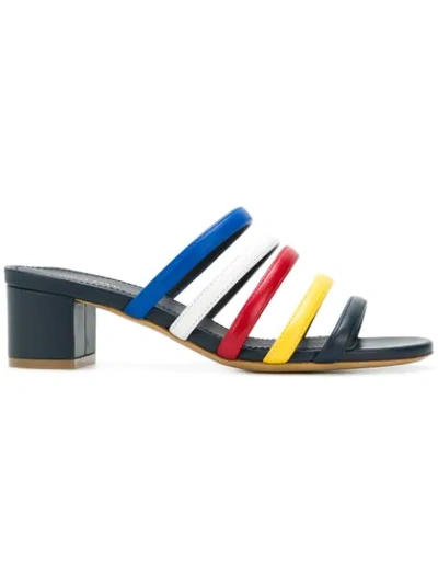 Mansur Gavriel Multicolor Multi Strap Sandals In Blue