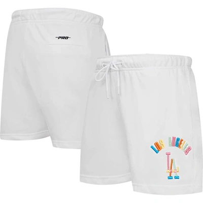 Pro Standard White Los Angeles Dodgers Washed Neon Shorts