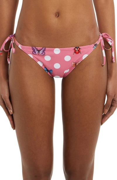 Versace Butterfly Dot String Bikini Bottoms In Multicolor