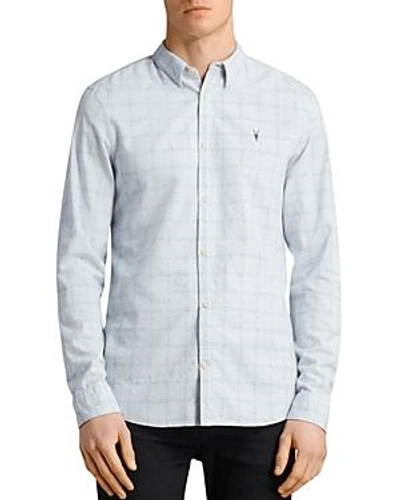 Allsaints Rowhill Regular Fit Button-down Shirt In Celest Blue
