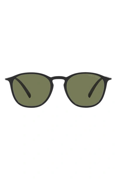 Armani Exchange 52mm Square Sunglasses In Shiny Black